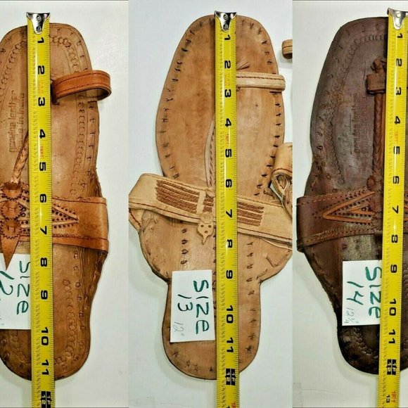 BRAND NEW WATER BUFFALO LEATHER RETRO 1960'S - 1970'S STYLE SANDALS HANDMADE  DB - Picture 6 of 7